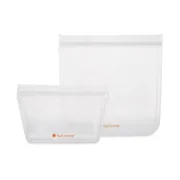 Full Circle ZipTuck Reusable Plastic Bags Snack Set, Clear