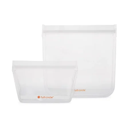 Full Circle ZipTuck Reusable Plastic Bags Snack Set, Clear