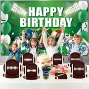 96Pcs Football Theme Party Supplies Disposable Football Party Tableware Set,Dessert Plates,Cups,Napkins for Football Theme Games Day Sports Birthday Decoration