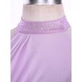 thumbnail image 5 of TiaoBug Women's Flower Lyrical Dance Costume High Low Modern Contemporary Dance Dress Dancewear Light Purple L, 5 of 7