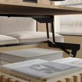 thumbnail image 3 of Atumcto 31.5" Square Lift Top Coffee Table with Hidden Storage, Open Shelf, Fluted Design & Hydraulic Lift Mechanism for Living Room, Natural Wood, 3 of 12