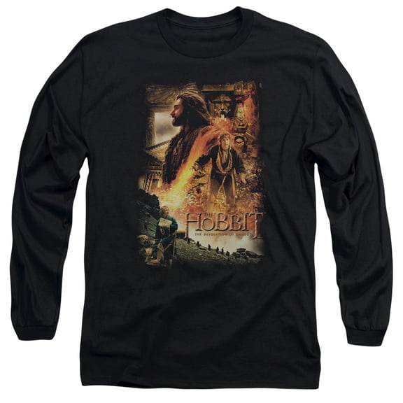 Hobbit Golden Chamber Long Sleeve Adult 18/1 T-Shirt Black