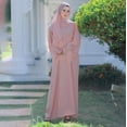 thumbnail image 6 of Women Muslim Dress Ramadan Clothes For Women Muslim Robe Malay Indonesia With Hijab Dress 0 Pink XL, 6 of 8