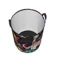 thumbnail image 3 of Demon Slayer Laundry Basket Circular Laundry Hamper Dirty Clothes Storage Bucket Toy Organizer With Handles For Bedroom Bathroom College Dorm Small, 3 of 8