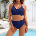 thumbnail image 4 of IYYVV Womens High Waisted Bikini Sets - Tummy Control Swimsuits Modest Bathing Suits Two Piece Full Coverage Swimwear Navy XL, 4 of 5
