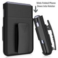 thumbnail image 3 of Nakedcellphone [Grid Texture] Snap-On Hard Case Cover with [Rotating/Ratchet] Belt Clip Holster Holder for Samsung Galaxy Z Flip 5G Phone (SM-F700, SM-F707) 2020, 3 of 10