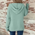 thumbnail image 5 of Women's Full Zip Up Hoodies Waffle Knit Long Sleeve Sweatshirt Tops, L, 5 of 5