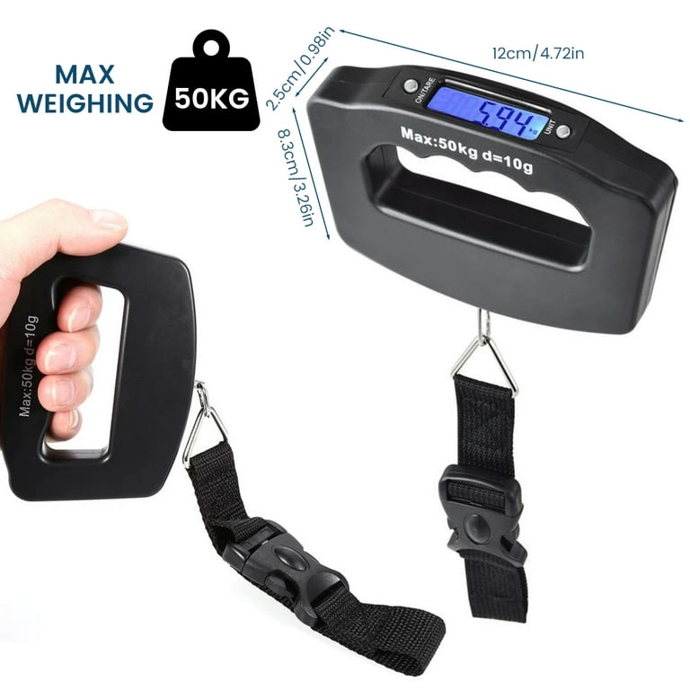 Mycket Luggage Scale Portable Digital Weight Scale Electronic Suitcase  Scale Hanging Scales Luggage Weighing Scale 110 Lb/ 50Kg with Backlit with  Tare