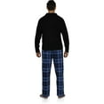 thumbnail image 3 of Mens Pajama Long Sleeve Top and Buffalo Plaid Pants Loungewear, Blue, Size: Small, 3 of 4