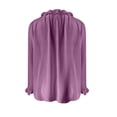 thumbnail image 5 of Helii Womens Tops Women's V Neck Pleated Front Collared Long Sleeve Ruffle Casual Blouse Top, 5 of 5