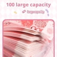thumbnail image 3 of 2025 Heart Password Lock Cash Wallet - Pu Leather Money Saving Book With Combination Lock, D2u1, 3 of 7