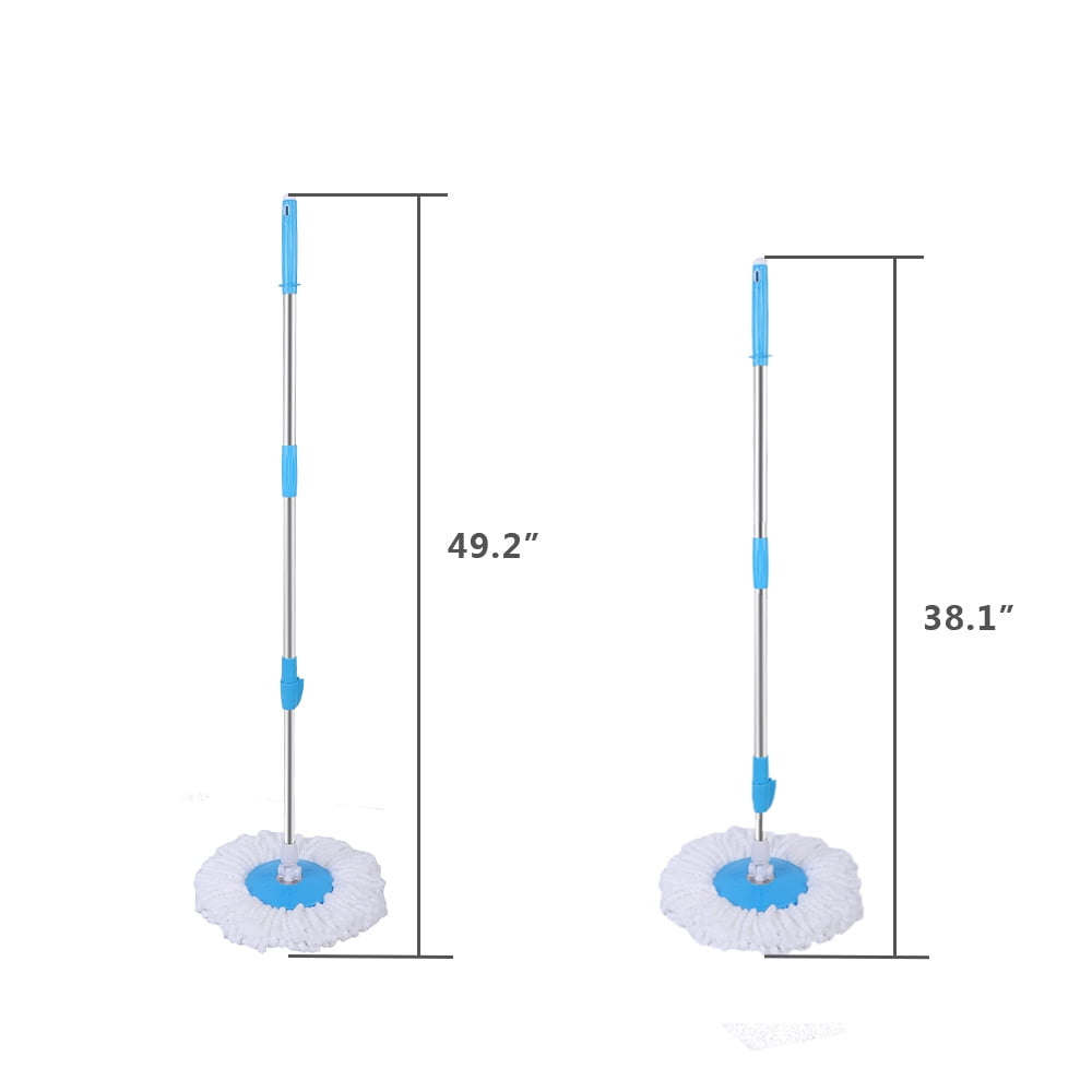 Kepooman Microfiber Spin Mop & Bucket Floor Cleaning System, Blue Kepooman Microfiber Spin Mop & Bucket Floor Cleaning System, Blue