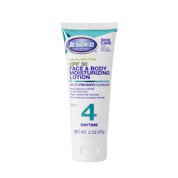 Dr. Thrower’s SPF 30 Face and Body Moisturizing Lotion, Water Resistant, Non-Whitening, 2oz.