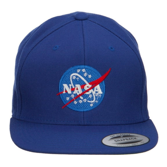 NASA Insignia Embroidered Snapback Cap - Royal OSFM