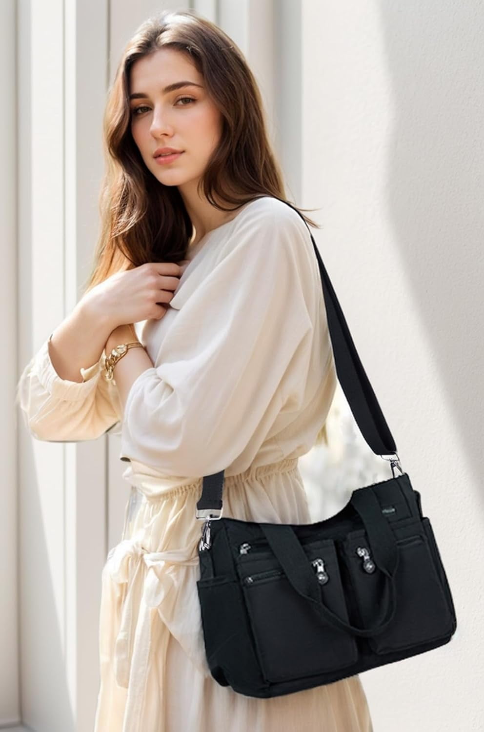 Tote Bag for Women Canvas Tote Bags Handbags for Women Crossbody Bag with Multiple Pockets
