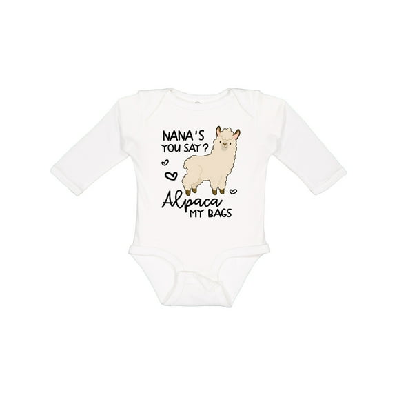 Inktastic Nana's You Say Alpaca My Bags Boys or Girls Long Sleeve Baby Bodysuit