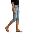 thumbnail image 7 of LEKWK Capri Jeans for Women Stretch Mid Rise Casual Denim Capri Pants Side Slit Slim Fit Pull On Cropped Trousers with Pockets Fashion Daily Wear, 7 of 7