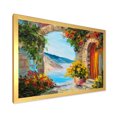 thumbnail image 2 of Designart 'House With Colorful Flowers Near The Sea Summer Season' Nautical & Coastal Framed Art Print, 2 of 4