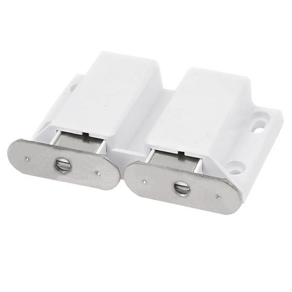 Unique Bargains Furniture Furniture Metal Door Push Open Double Magnetic Catch Latch White