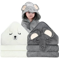 2pcs Baby Hooded Towels Soft Cotton Baby Bath Towel Highly Absorbent Bathrobe Blanket Warm Toddlers Shower Gifts for Boys Girls,31.5 x 31.5"