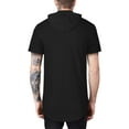 thumbnail image 2 of Hat and Beyond Men's Hooded Hipster Side Zipper Curved Hemline Tee Shirt, 2 of 6