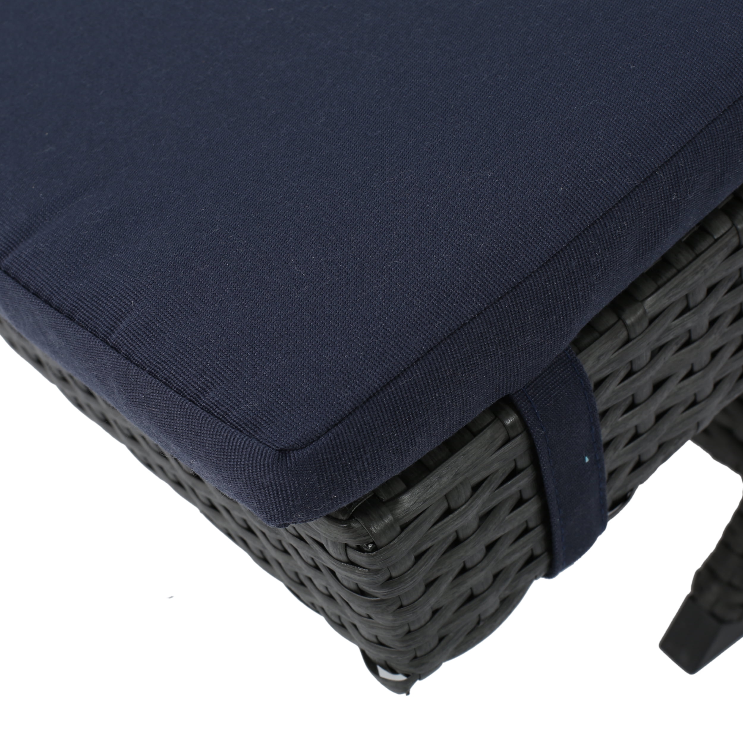 Anthony Outdoor Wicker Adjustable Chaise Lounge with Cushion, Grey