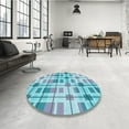 thumbnail image 4 of Ahgly Company Machine Washable Indoor Rectangle Transitional Blue Ivy Blue Area Rugs, 8' x 12', 4 of 7