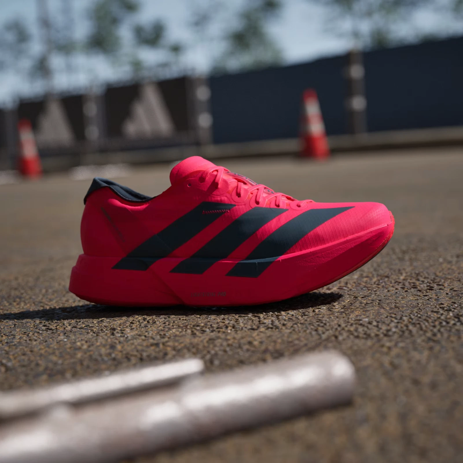 Adizero Adios Pro 4 Running Shoes in Lucid Red / Core Black