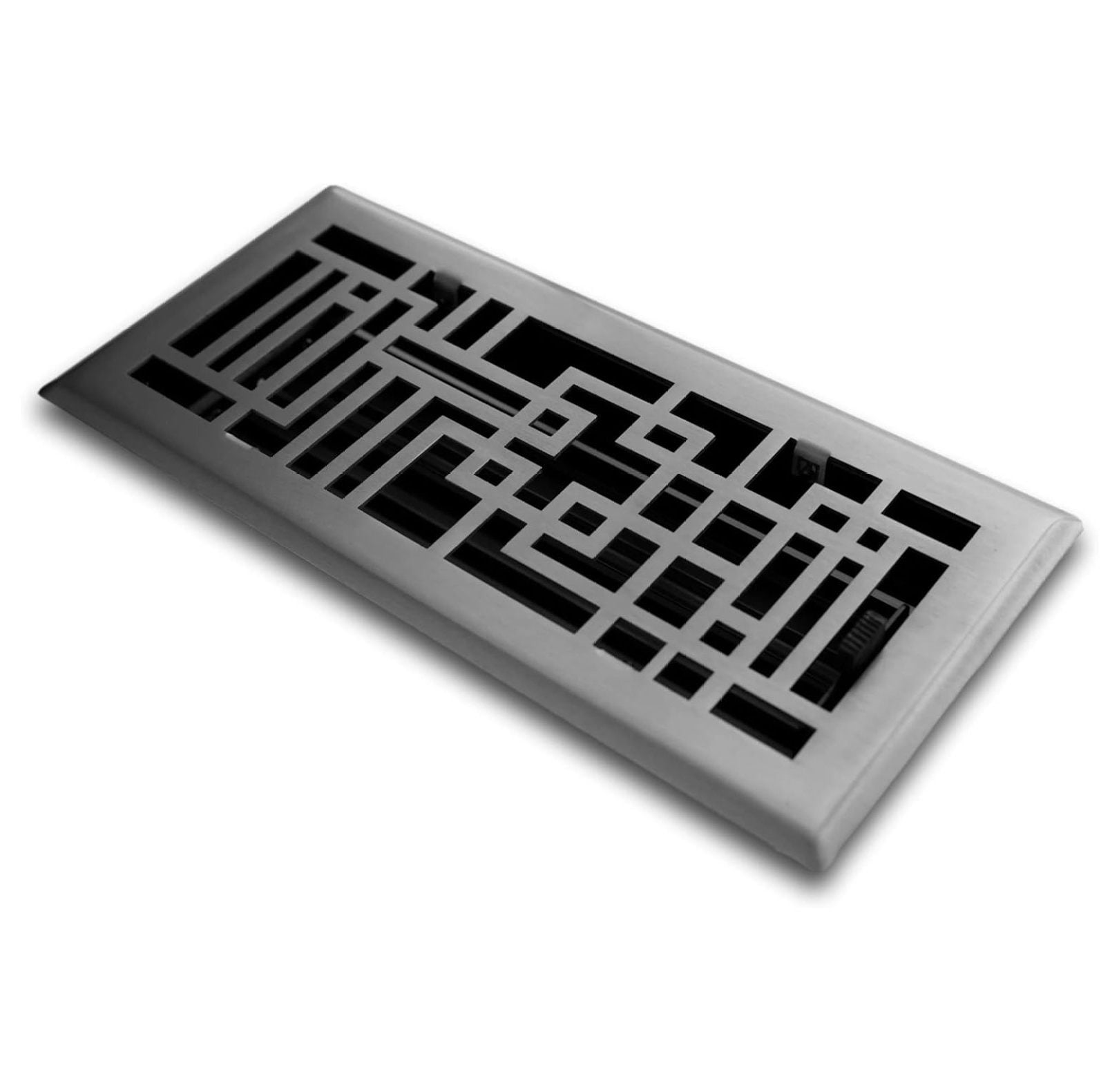 Capitman Art Deco Style Vent Cover, Solid Cast Steel Interior, Controls Air Flow, 2 x 12 inches (Overall Face: 3.625 x 13.375 inches), Brushed