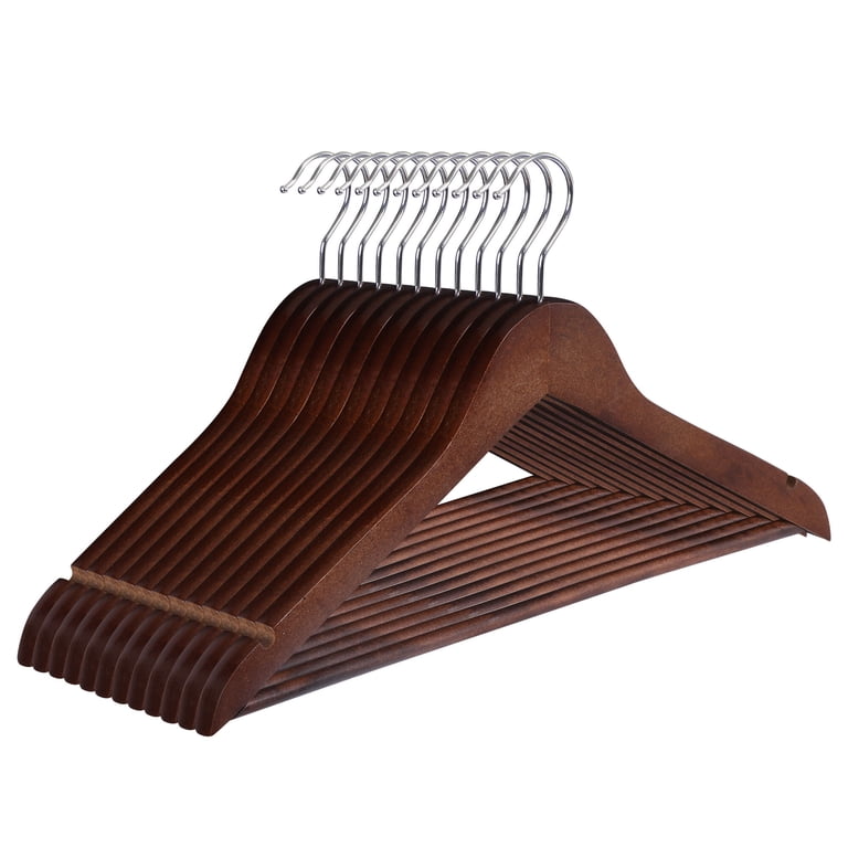 ZenStyle, Wooden Hangers, 50-Pack, with Rotatable Hook, Coffee