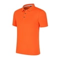 thumbnail image 2 of Camisa de manga corta para hombre, elástica, de color puro, transpirable, que absorbe la humedad, corte ajustado, secado rápido, color naranja, talla XXXXL, 2 of 12