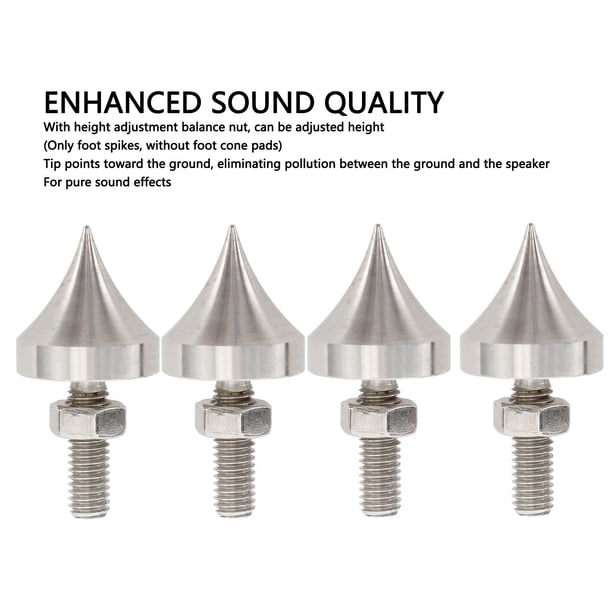 4 Púas De Aislamiento Acero Inoxidable SUS304 + Almohadillas Para Altavoces - Soporte Antivibración 200kg