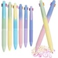 thumbnail image 1 of Shiyou-6 Pcs 4 en 1 Stylos à Bille Multicolores, Stylo Coloré à Pointe Fine 0.5mm avec Encre Longue Durée, Stylo Mignon Rétractable Confort pour Écoles Hôpitaux Infirmières (12 Couleurs), 1 of 4