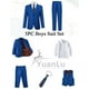 thumbnail image 2 of Traje YuanLu para niños pequeños, esmoquin ajustado, azul real, talla 12, 2 of 6