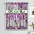 thumbnail image 2 of Kitchen Curtains 36 Inch Short - 3 Panel Set, Rod Pocket Window Curtain, Boho Floral Tribal Style, 100% Polyester for Farmhouse, Kitchen, Cafe, Bedroom, Easy Wash, 2 of 6