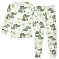 thumbnail image 2 of Dailycode Cotton Pajama Set Snug Fit Long Sleeve Top and Pants for 18M-8Y Cartoon Cute Daisy and Crocodile, 2 of 7