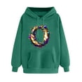 thumbnail image 3 of VBTAPA Mardi Gras Hoodies for Women Carnival Mask Graphic Print Hooded Sweatshirt Drawstring Pullover Hoodie with Kangaroo Pocket Army Green XXL, 3 of 6