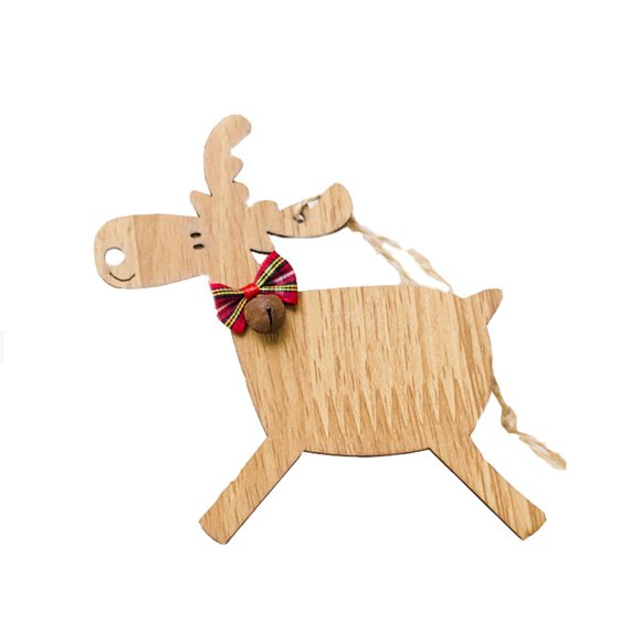 Ramiter 1PCS Christmas Deer Wooden Xmas Tree Pendants DIY Ornaments For Christmas Party