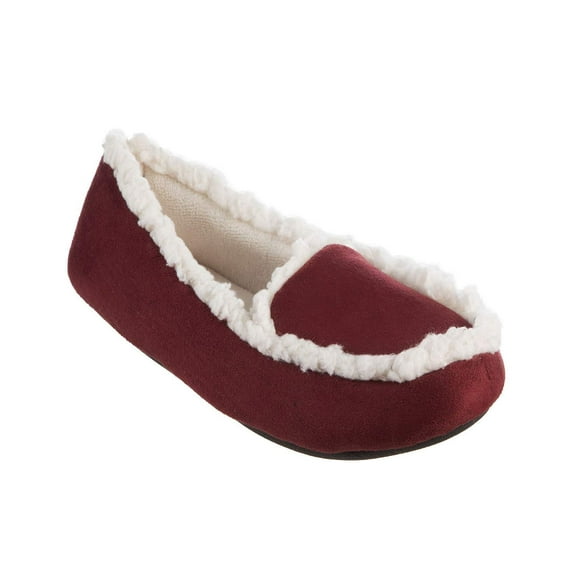 isotoner Womens Microsuede Alex Moccasin Slippers Small 5/6 (Chili, Small)