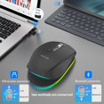 thumbnail image 3 of Ratón inalámbrico USB con Bluetooth para ordenador, Mouse ergonómico silencioso de 2400 DPI, óptico, silencioso, para PC y portátil, 3 of 4
