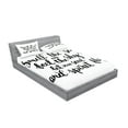 thumbnail image 2 of Ambesonne Saying Fitted Sheet & Pillow Sham Set, Ink Calligraphy, Queen, Black White, 2 of 2