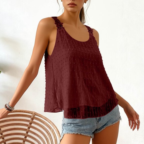 SwiftWear Womens Flowy Tank Tops Floral Lace Strap Camisole Sleeveless Summer Boho Chiffon Cami for Beach Casual Vacation