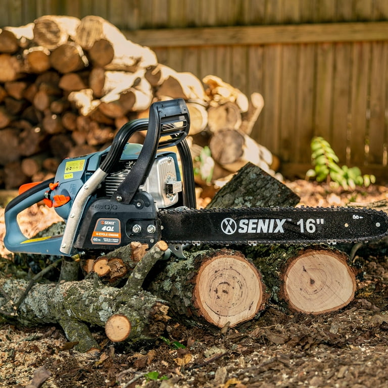 SENIX 16-Inch 46cc 4-Cycle Gas Chainsaw with Oregon Bar and SENIX 16-Inch 46cc 4-Cycle Gas Chainsaw with Oregon Bar and