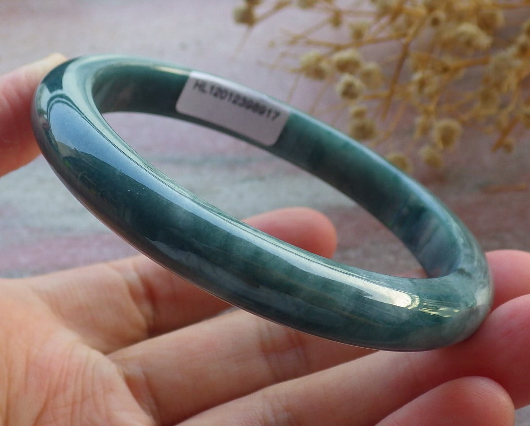 Green Natural A JADE Jadeite Bangle Bracelet 58 mm 680951 TN