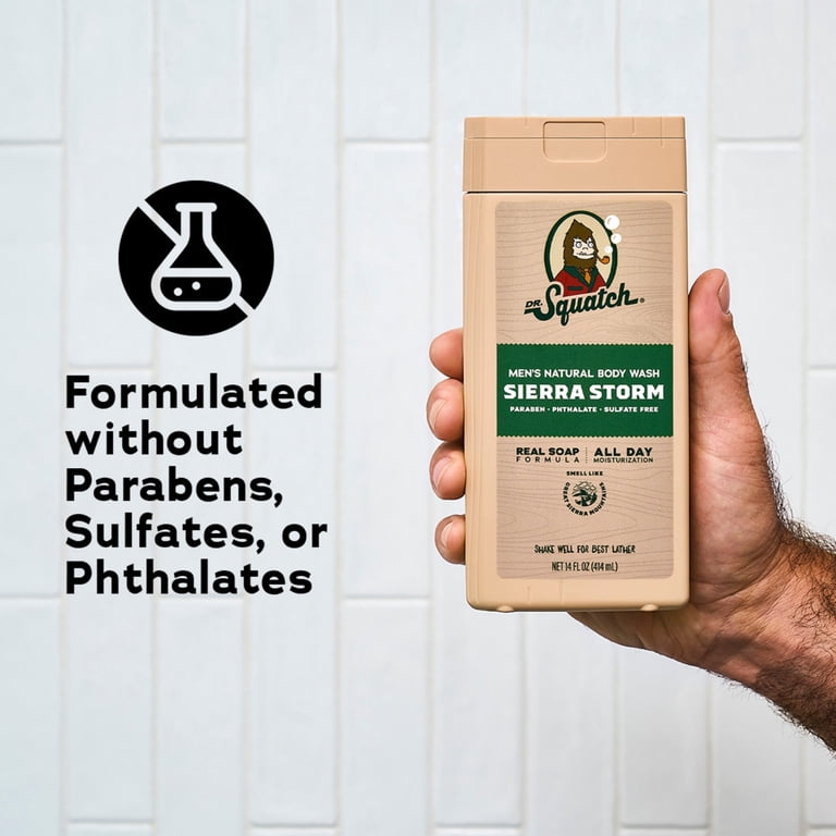 Dr. Squatch Mens Natural Body Wash, Sulfate Free Moisturizing Body