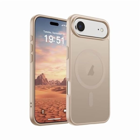 ZHU997 Magnetic for iPhone Air Case (Compatible with MagSafe)(Military Grade Drop Protection) Slim Translucent Matte Shockproof with Anti-Fingerprint Phone Cover for 17 Air 2025,Desert Gold