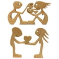 thumbnail image 4 of 2 Piezas de Escultura Familiar Tallada Pequeña Decoración de Estante para de Adorno de Amante Baoblaze none, 4 of 8