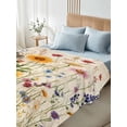 thumbnail image 5 of Botanical Floral Flat Sheets Only Queen Size, Soft Breathable Bed Top Sheets for Mattress, Retro Purple Pink Yellow Wildflowers Luxury Bedding Flat Sheets for Home Hotel Bedroom Bed Protection, 5 of 9