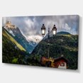 thumbnail image 2 of Lamp Posts in Mountain Panorama - Landscape Canvas Art Print, 2 of 4