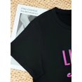 thumbnail image 3 of [Casual alphabet Pattern T-Shirt] 1pc Women'S Limited edition Crew Neck T-Shirt - Casual Cotton Knit Fabric, alphabet Pattern, Regular Length, all Season Comfort Fit, 3 of 6